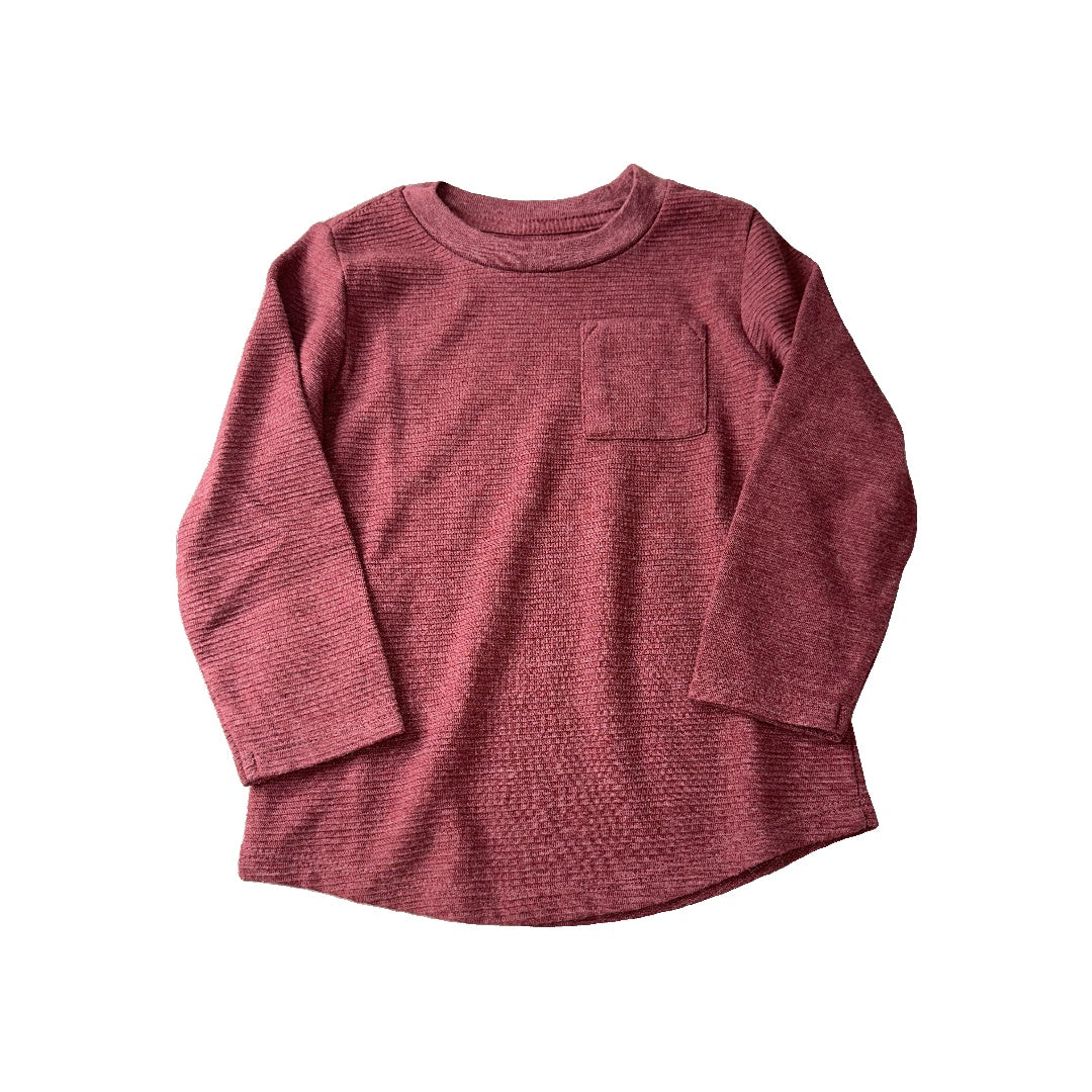 Cat & Jack Boys Burgundy Long Sleeve T-Shirt Size: 3T Burgundy