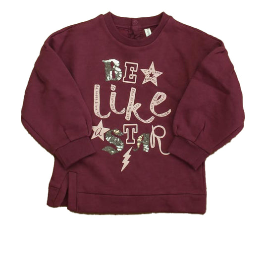 Unknown Brand Girls Burgundy Sweatshirt Size: 18 Months