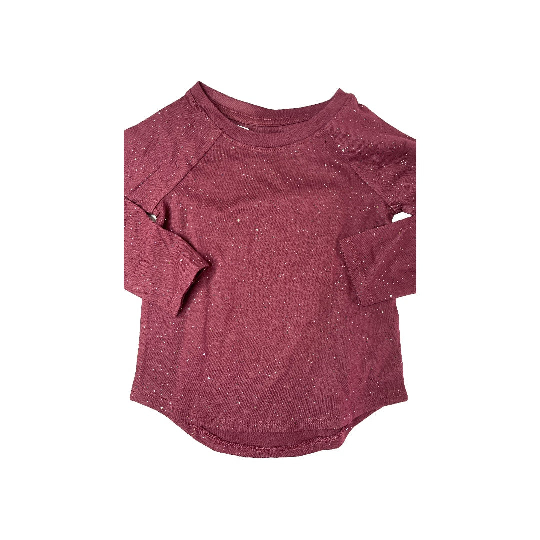 Cat & Jack Girls Burgundy Long Sleeve T-Shirt Size: 3T Burgundy