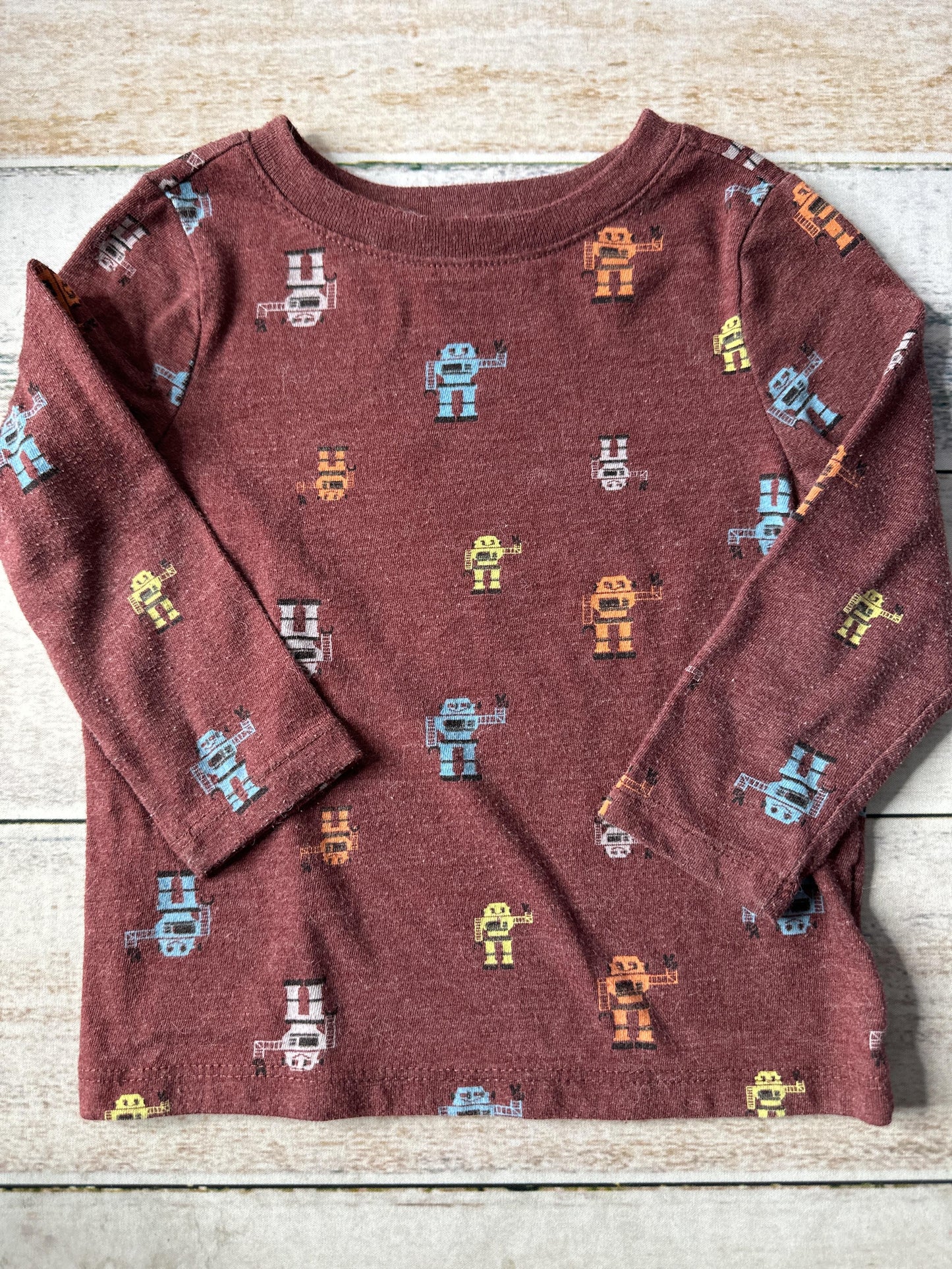 Old Navy Unisex Burgundy Long Sleeve T-Shirt Size: 18-24 months Burgundy