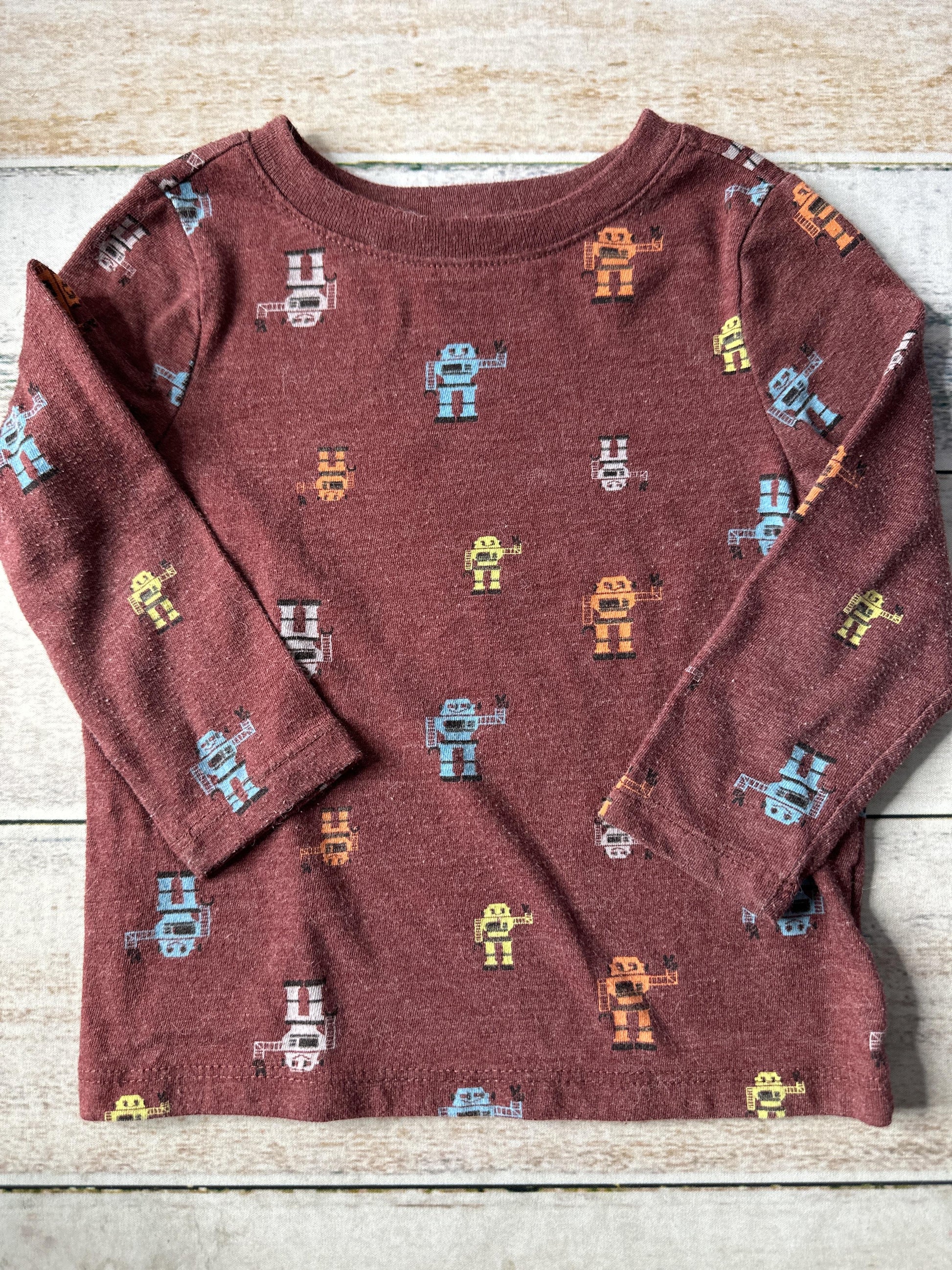 Old Navy Unisex Burgundy Long Sleeve T-Shirt Size: 18-24 months Burgundy