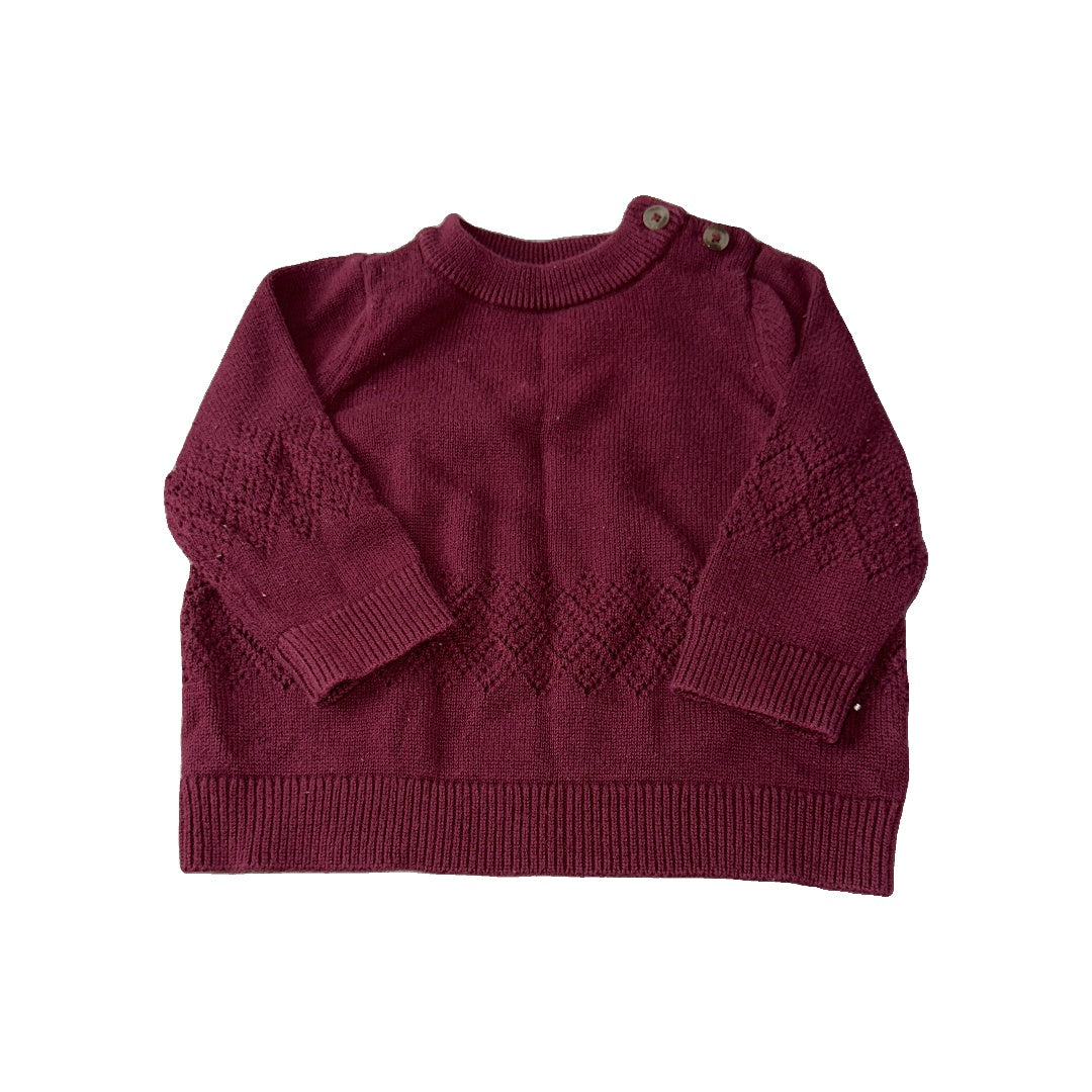 Cat & Jack Girls Burgundy Sweater Size: 3-6 months Burgundy