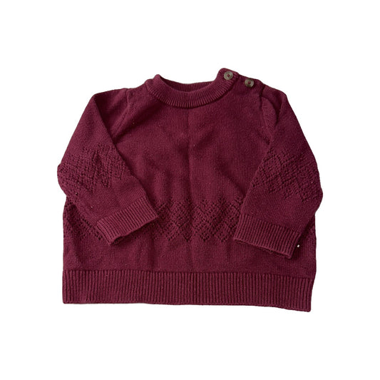 Cat & Jack Girls Burgundy Sweater Size: 3-6 months Burgundy