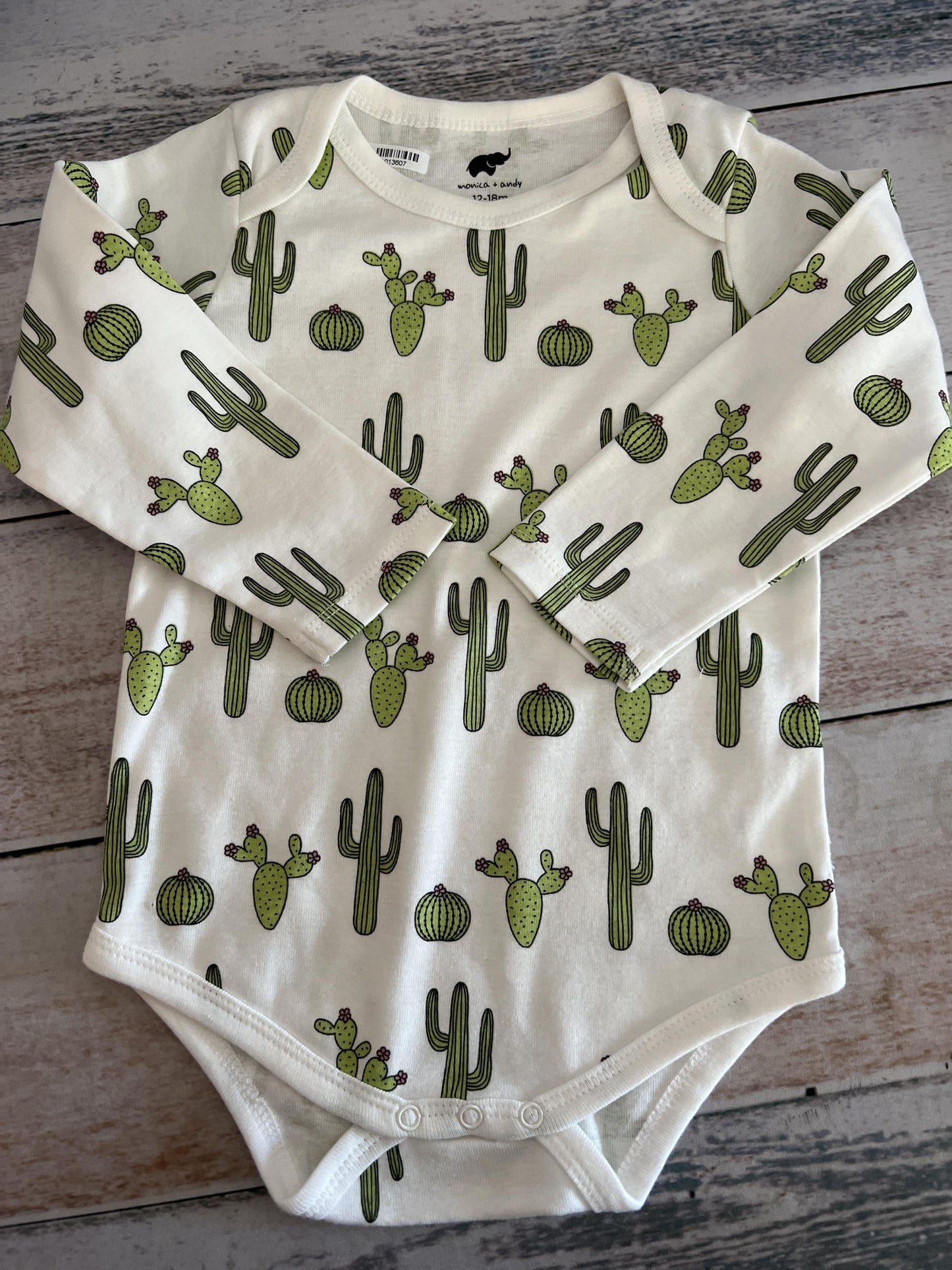 Monica + Andy Unisex Cactus Onesie Size: 12-18 months Cactus