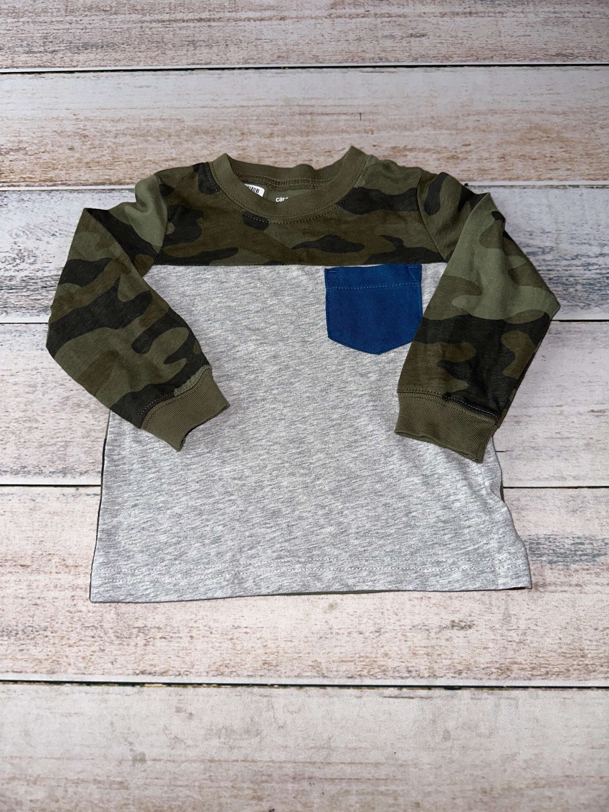 Carters Boys Camo | Grey Long Sleeve Shirt Size: 12 months Camo | Grey