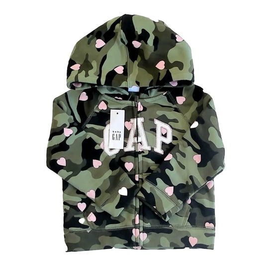 Gap Girls Camo Hearts Hoodie Size: 18-24 Months Camo Hearts