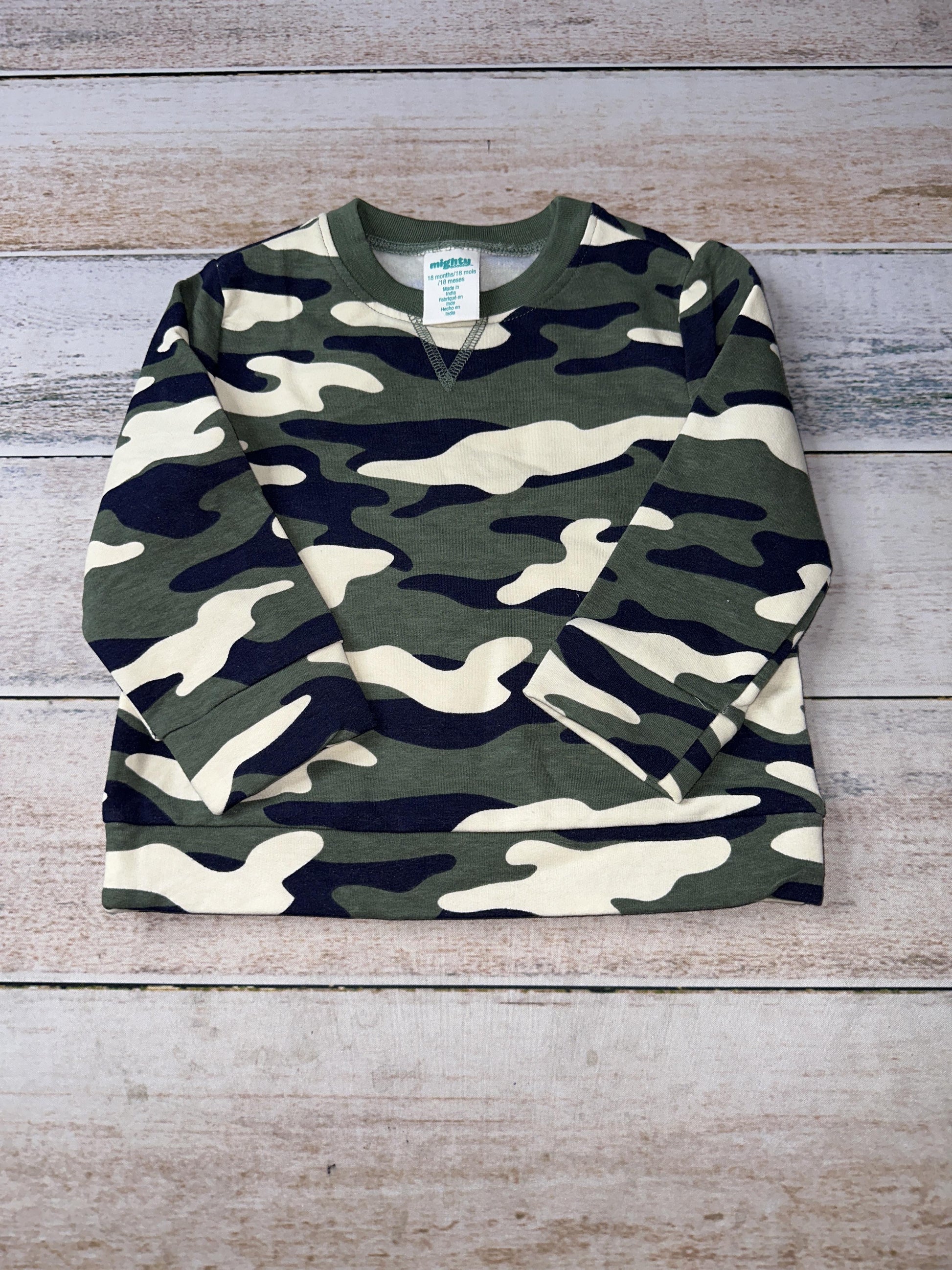 Mighty Goods Boys Camo Sweater Size: 18 months Camo