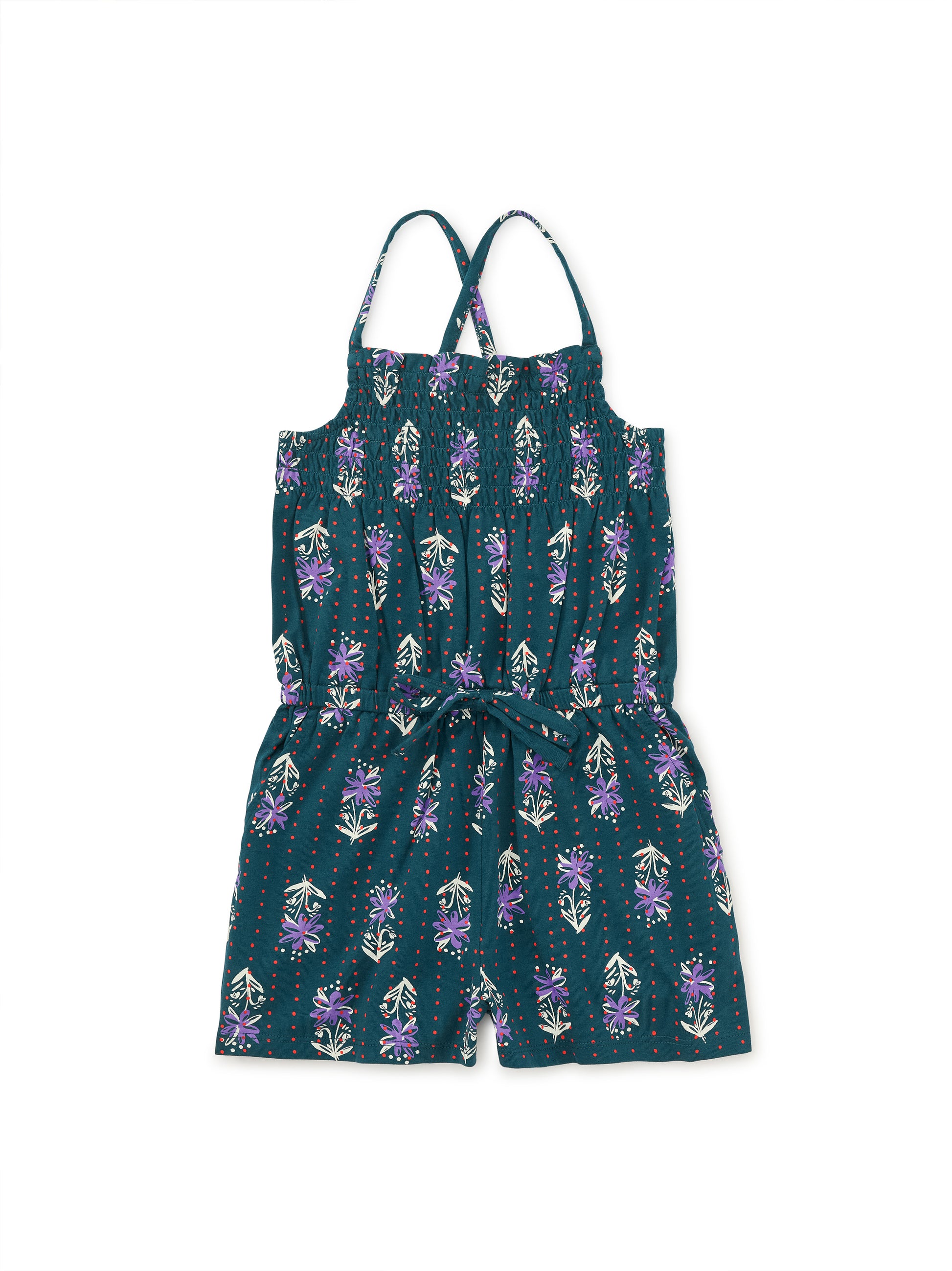 Tea Collection Girls Caper Floral Romper Size: 10 Years Caper Floral