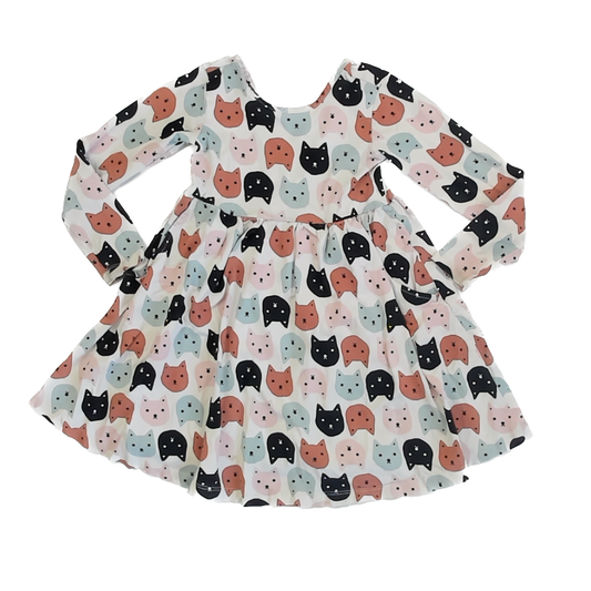 Hanna Andersson Girls Cats Dress Size: 5T Cats