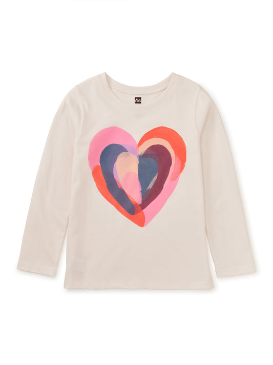 Tea Collection Girls Chalk Heart T-Shirt Size: 18-24 Months Chalk Heart