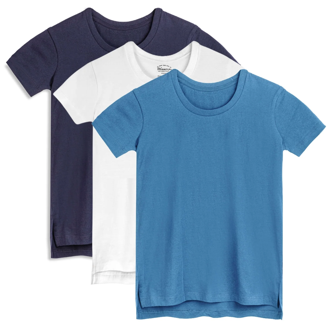Mightly Unisex Chambray Combo T-Shirt Size: XXL (14 Years) Chambray Combo