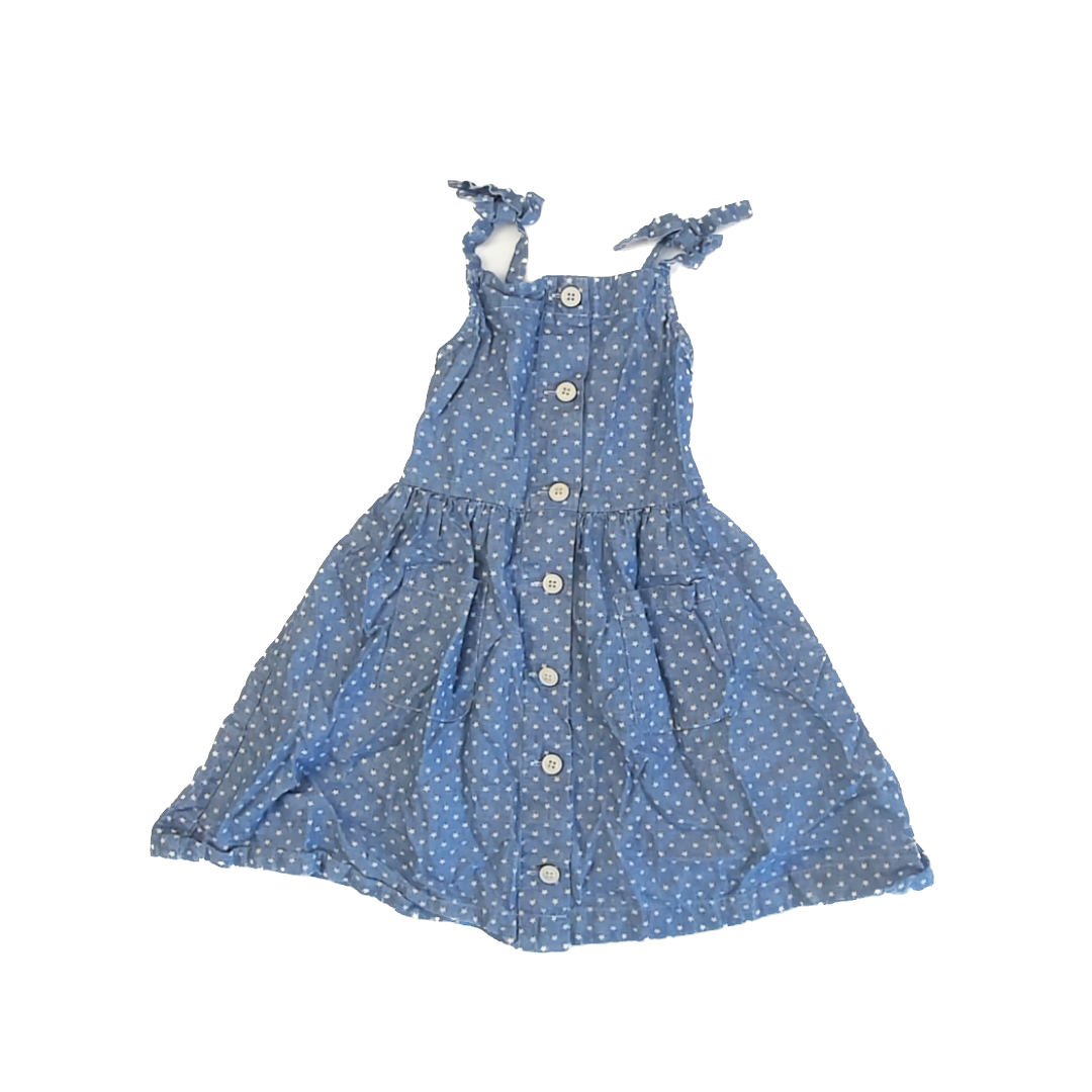Crewcuts Girls Chambray Stars Sun Dress Size: 6 Years Chambray Stars