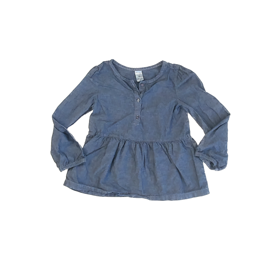 Carter''s Girls Chambray Long Sleeve Tops Size: 5T Chambray