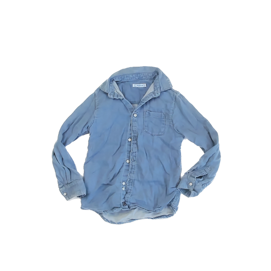 Mayoral Boys Chambray Button Down Long Sleeve Size: 6 Years Chambray