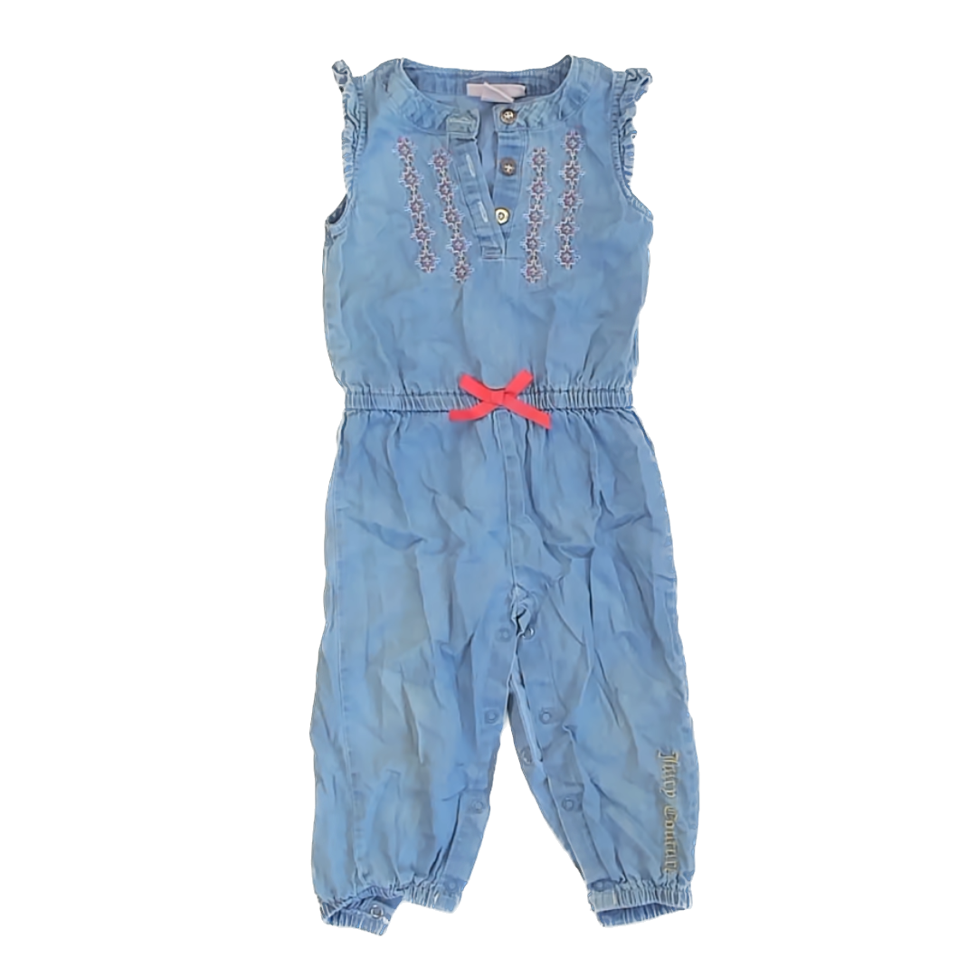 Juicy Couture Girls Chambray Romper Size: 18 Months Chambray