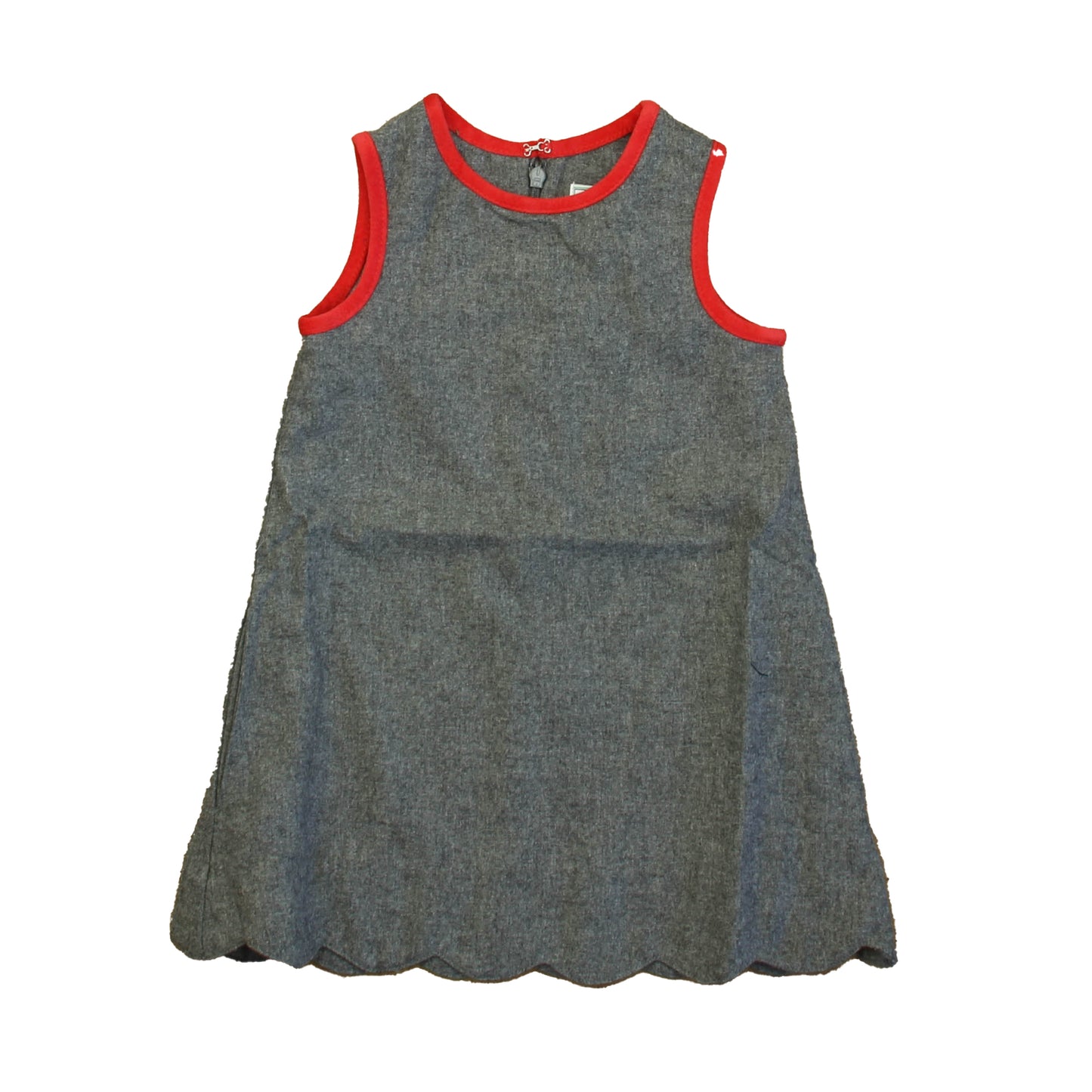 Classic Prep Girls Charcoal Gray w/ Red Velvet Jumper Size: 2-5T Charcoal Gray w/ Red Velvet