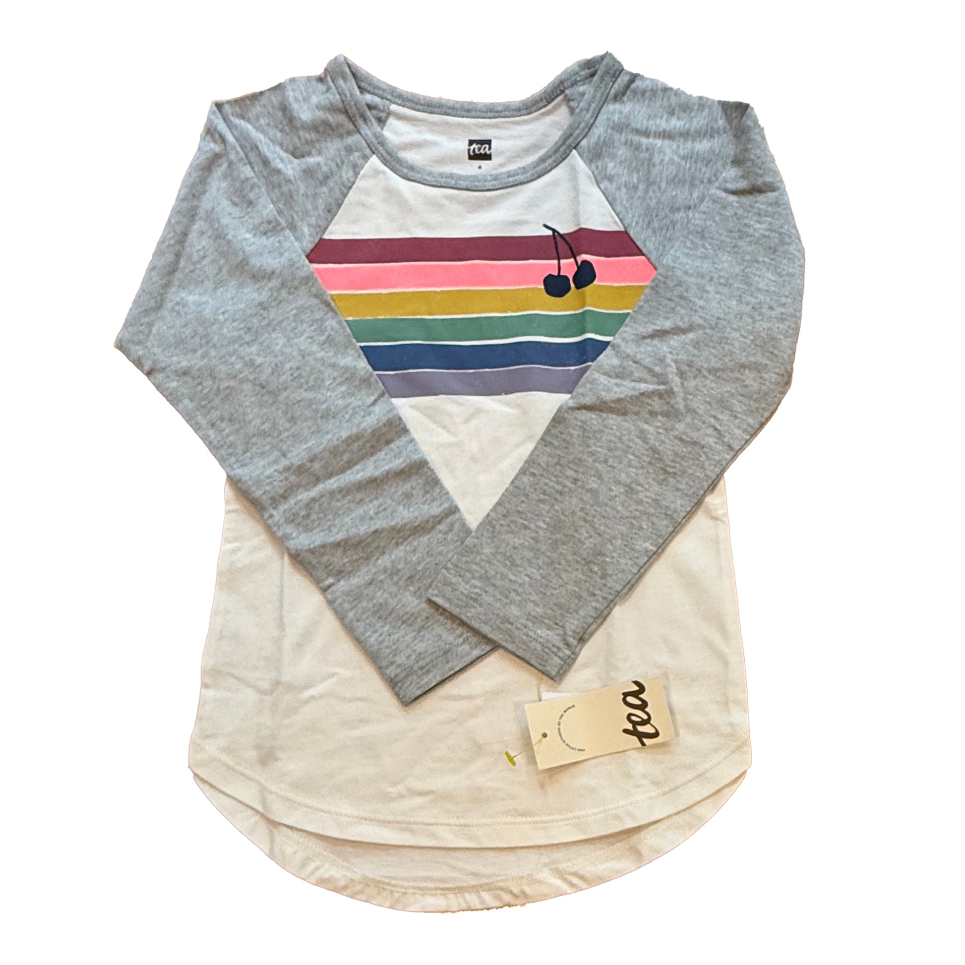 Tea Collection Girls Cherry Raglan T-Shirt Size: 4T Cherry Raglan