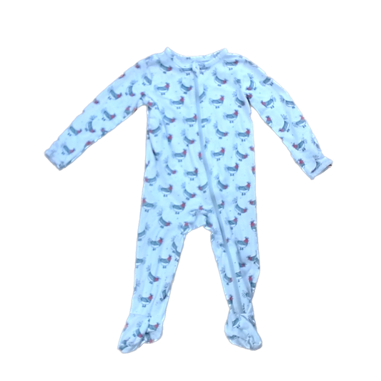 Tea Collection Unisex Chickens 1-piece footed Pajamas Size: 6-9 Months Chickens