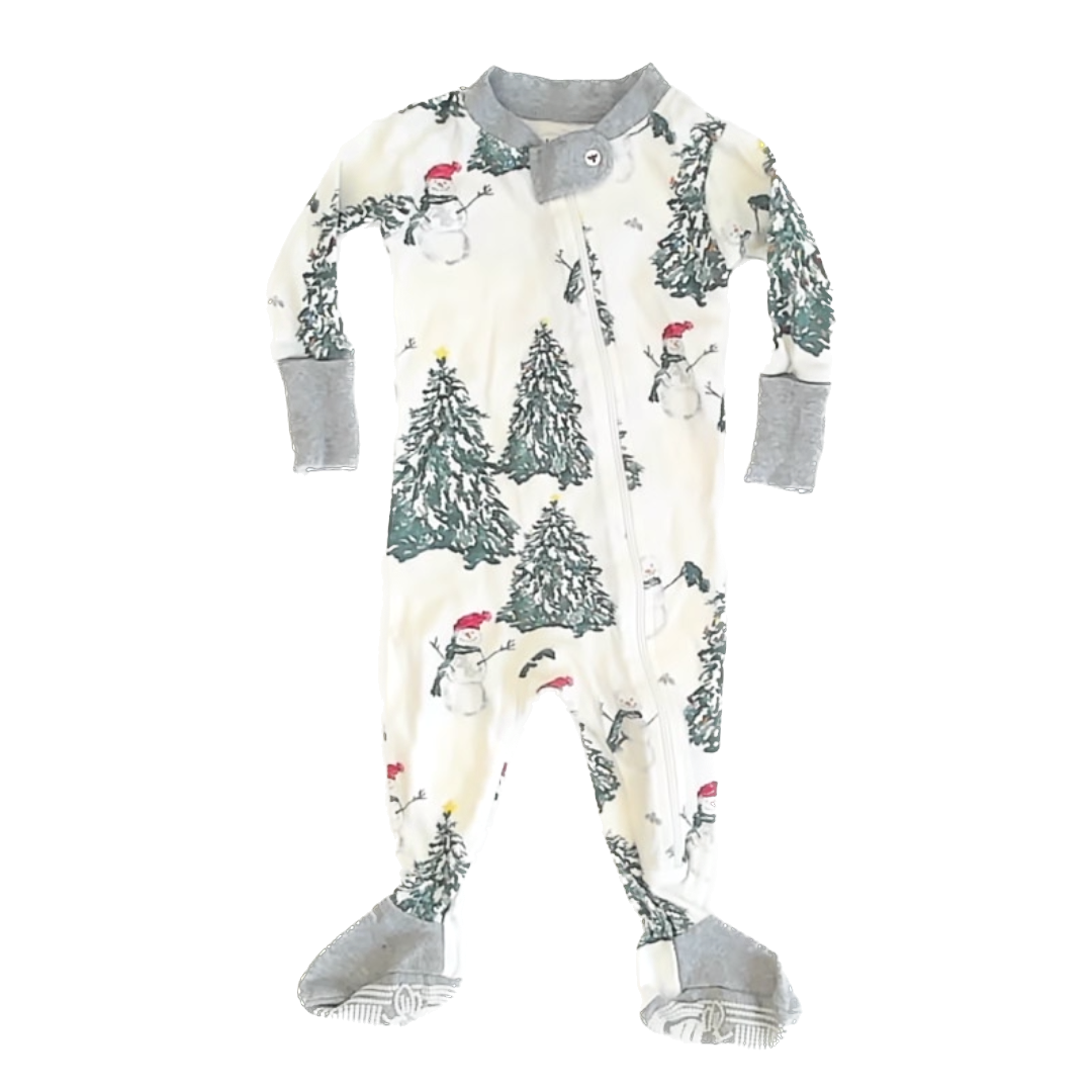 Burt's Bees Boys Christmas Trees 1-piece footed Pajamas Size: 0-3 Months Christmas Trees