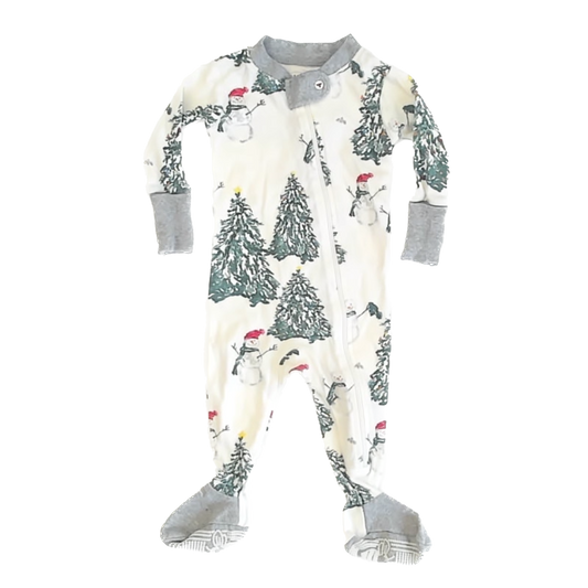 Burt's Bees Boys Christmas Trees 1-piece footed Pajamas Size: 0-3 Months Christmas Trees