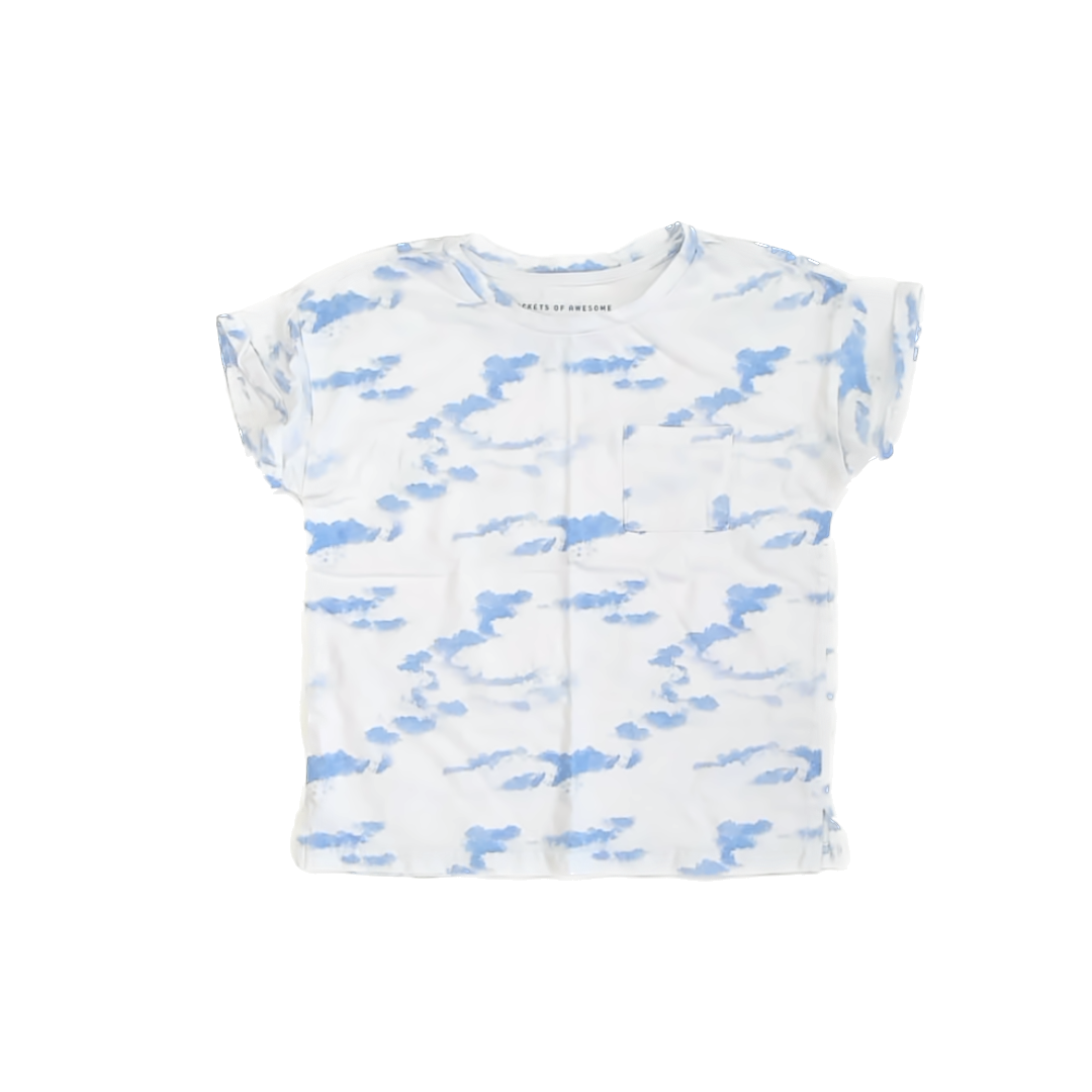 Rockets Of Awesome Girls Clouds T-Shirt Size: 8 Years Clouds