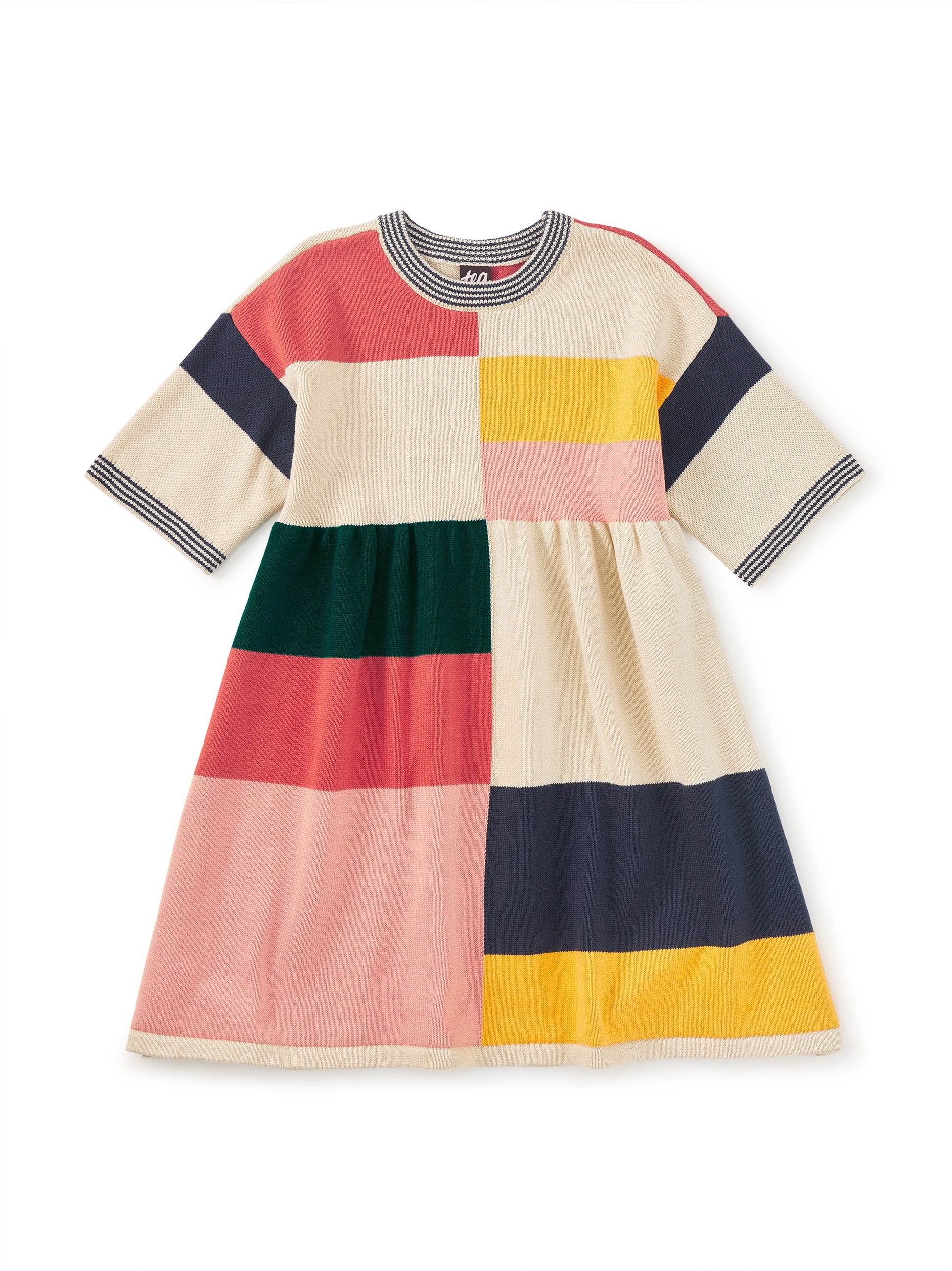 Tea Collection Girls Colorblock Sweater Dress Size: 5T Colorblock