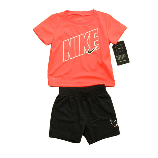 Nike Boys Coral | Black Apparel Sets Size: 12 Months Coral | Black