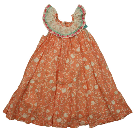 Almirah Girls Coral | Blue Dress Size: 4-5T Coral | Blue
