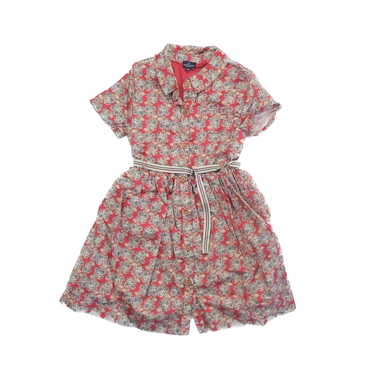 Sergent Major Girls Coral Floral Dress Size: 6 Years Coral Floral