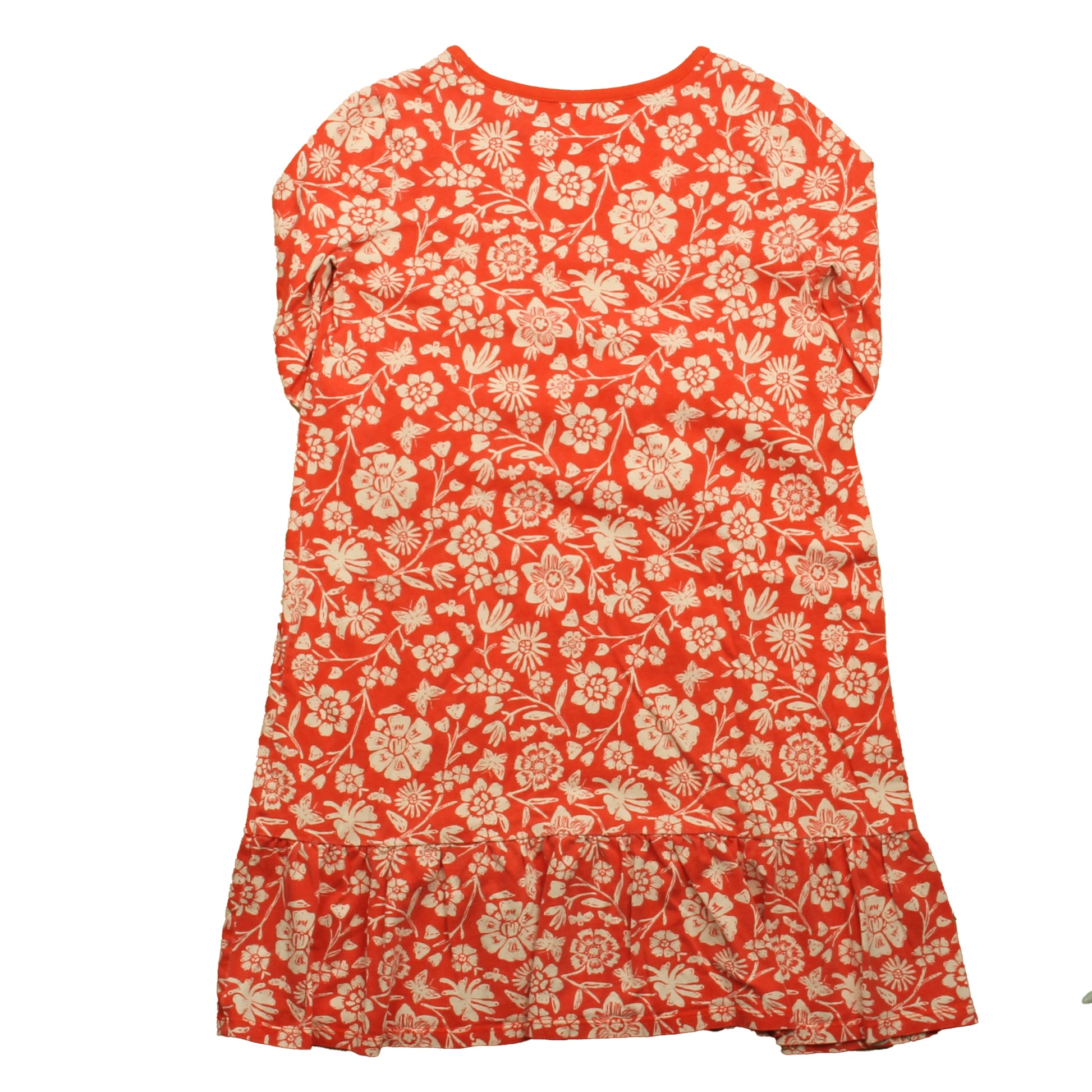 Tea Collection Girls Coral Floral Dress Size: 10 Years Coral Floral