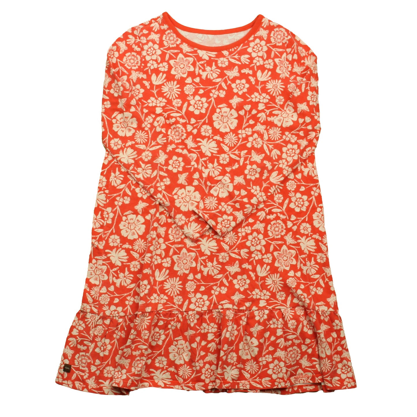 Tea Collection Girls Coral Floral Dress Size: 10 Years Coral Floral