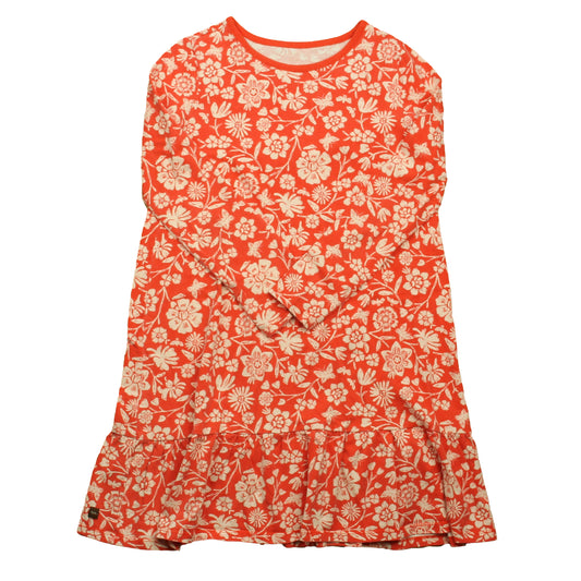 Tea Collection Girls Coral Floral Dress Size: 10 Years Coral Floral