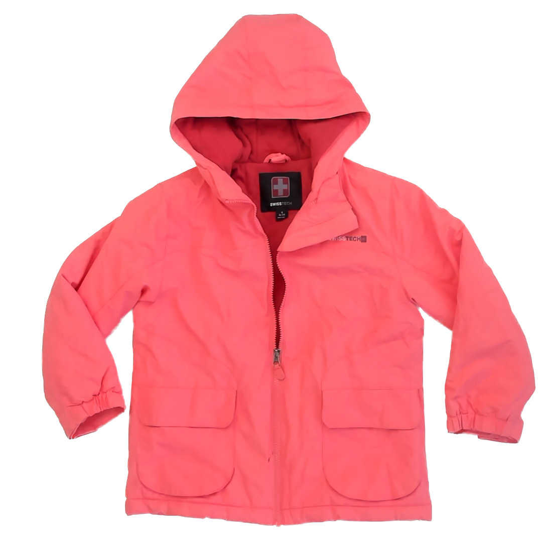 Swiss Tech Girls Coral | Flowers Snow & Ski Coat Size: 6 Years Coral | Flowers