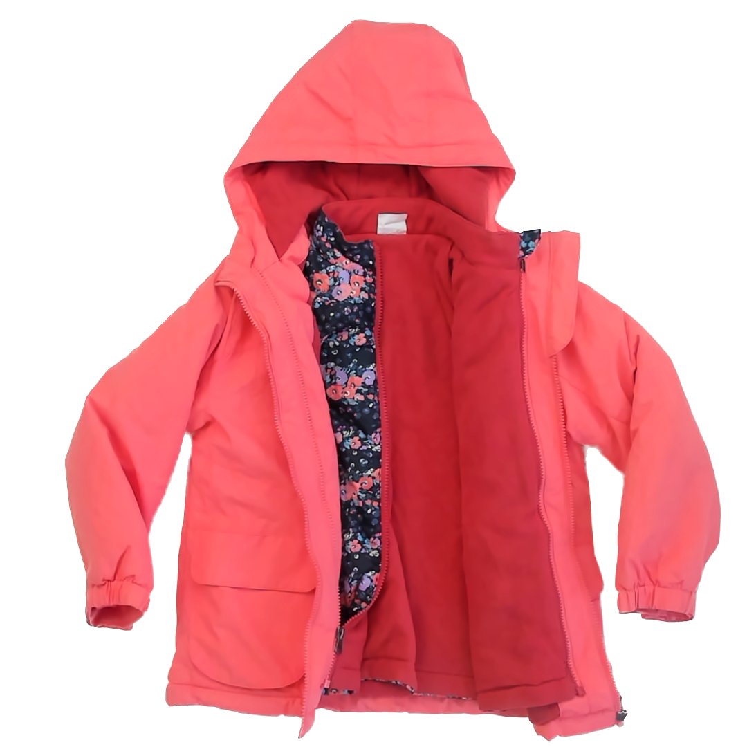 Swiss Tech Girls Coral | Flowers Snow & Ski Coat Size: 6 Years Coral | Flowers