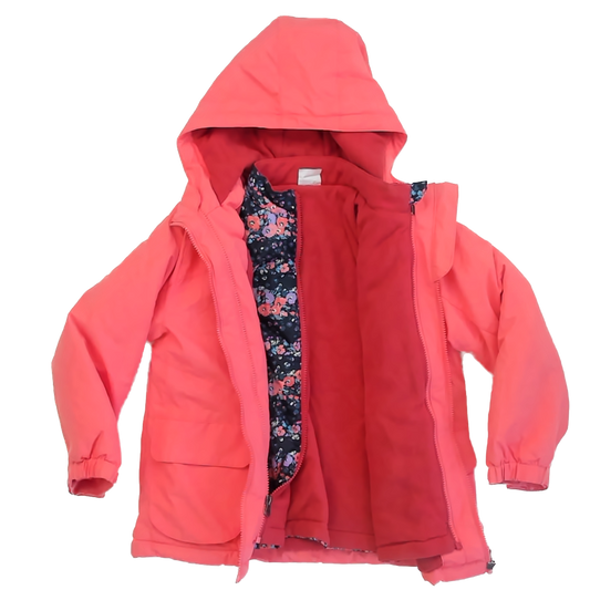Swiss Tech Girls Coral | Flowers Snow & Ski Coat Size: 6 Years Coral | Flowers