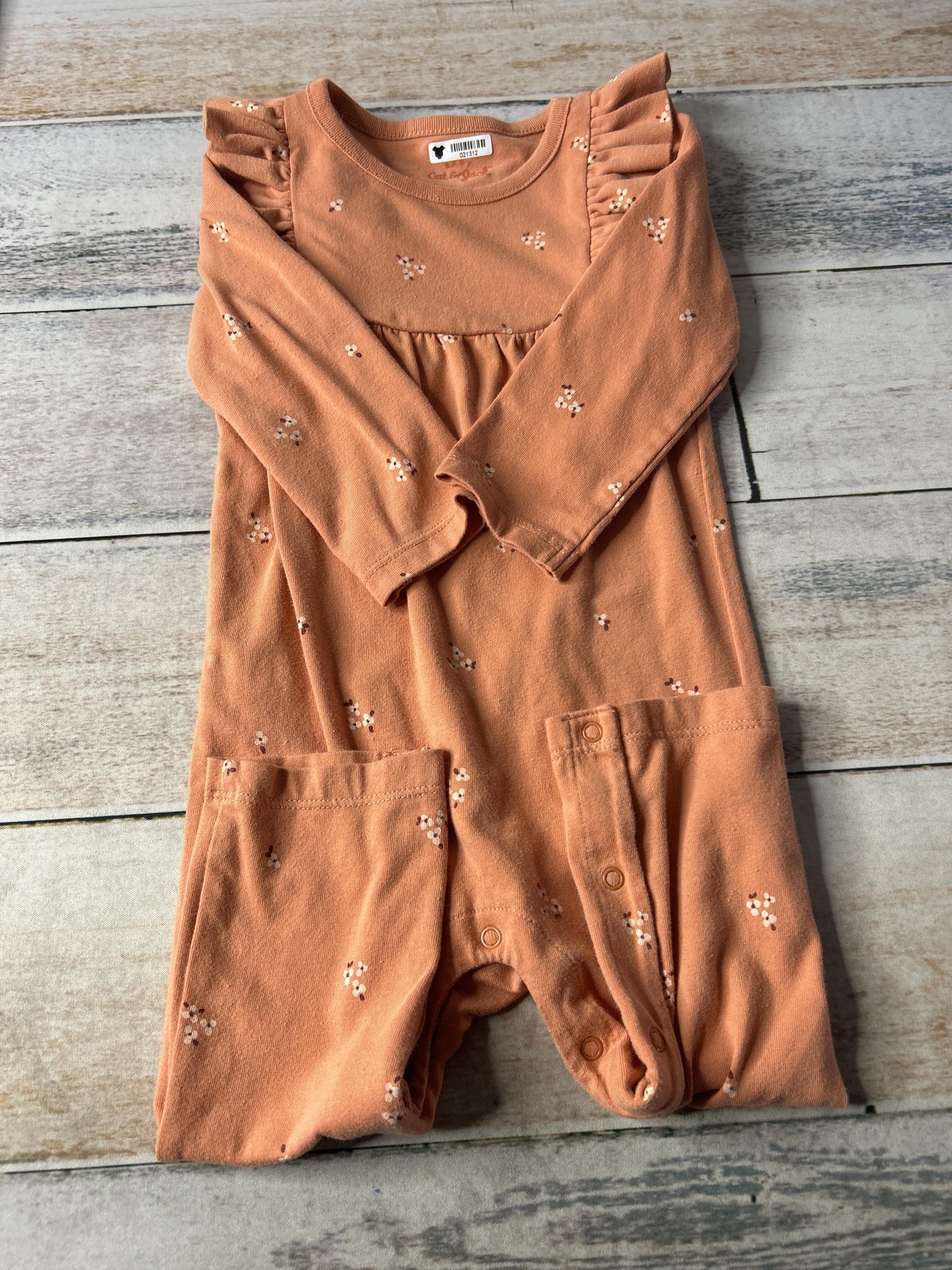Cat & Jack Girls Coral | Flowers Long Sleeve Outfit Size: 12 months Coral | Flowers