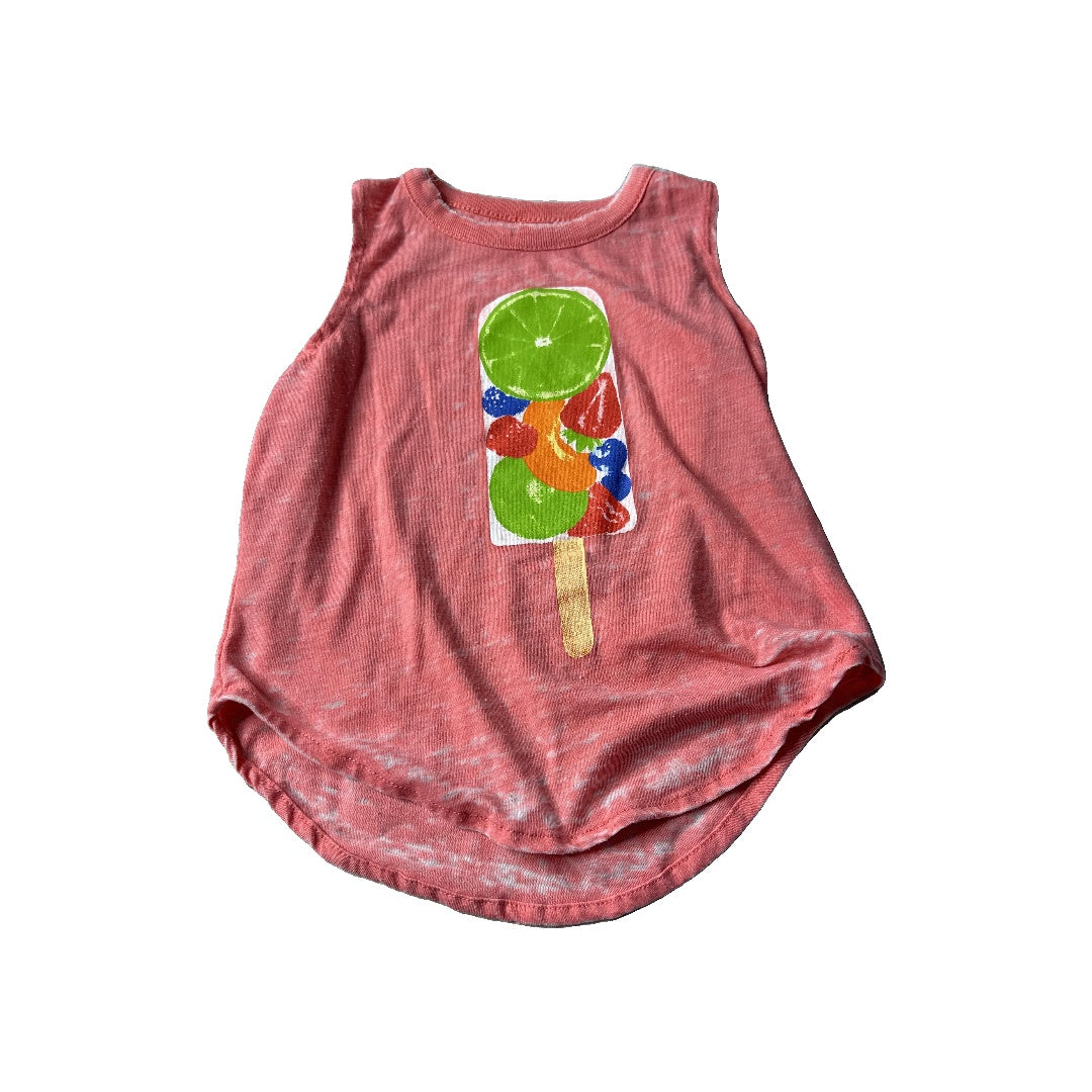 Chaser Girls Coral | Graphic Tank Top Size: 3T Coral | Graphic