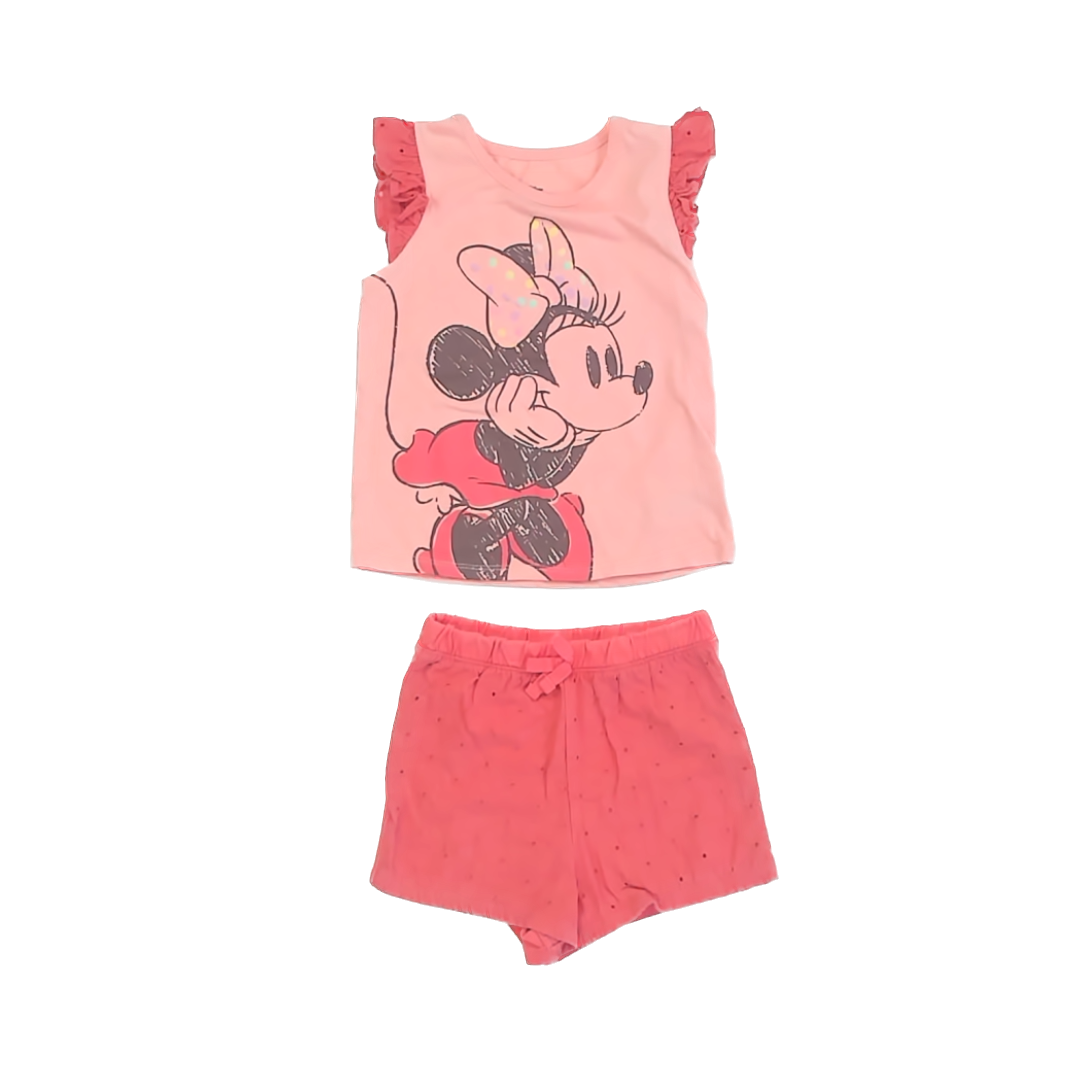 Disney Girls Coral Minnie Mouse Apparel Sets Size: 4T Coral Minnie Mouse