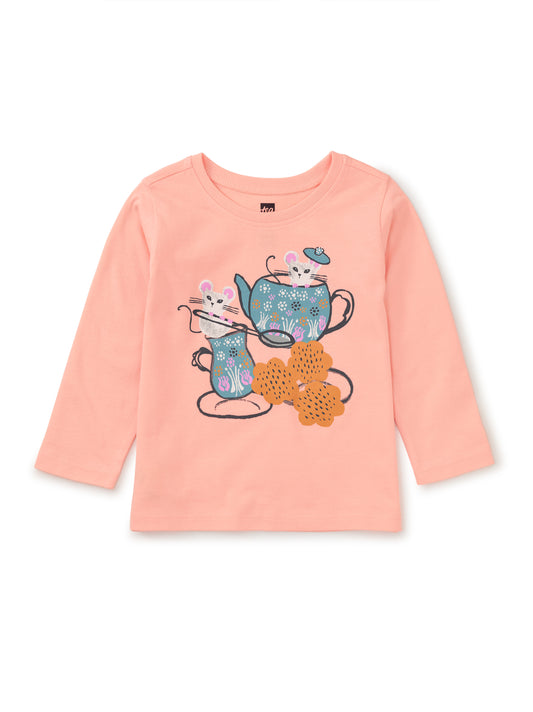 Tea Collection Girls Coral Mouse T-Shirt Size: 5T Coral Mouse