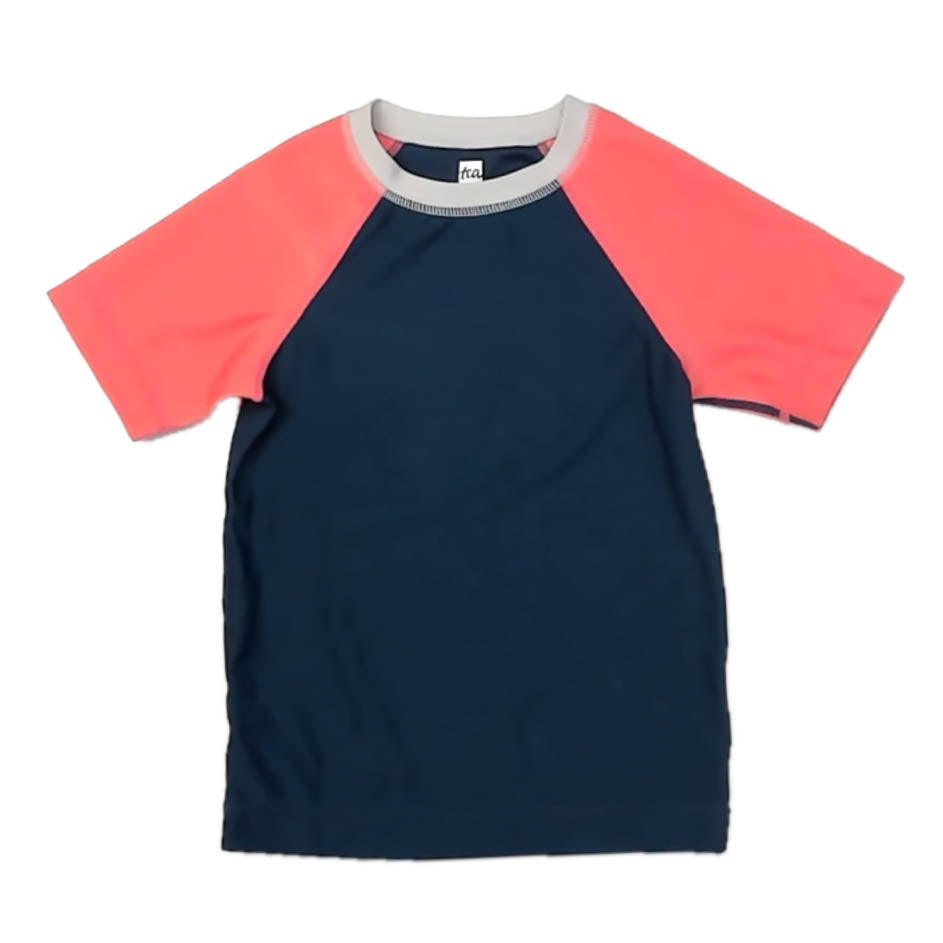 Tea Collection Boys Coral | Navy Rashguard Size: 4T Coral | Navy