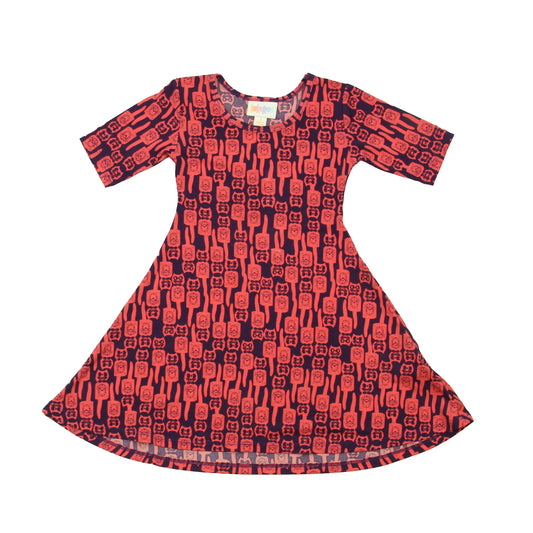 Lula roe Girls Coral | Purple Dress Size: 2T Coral | Purple