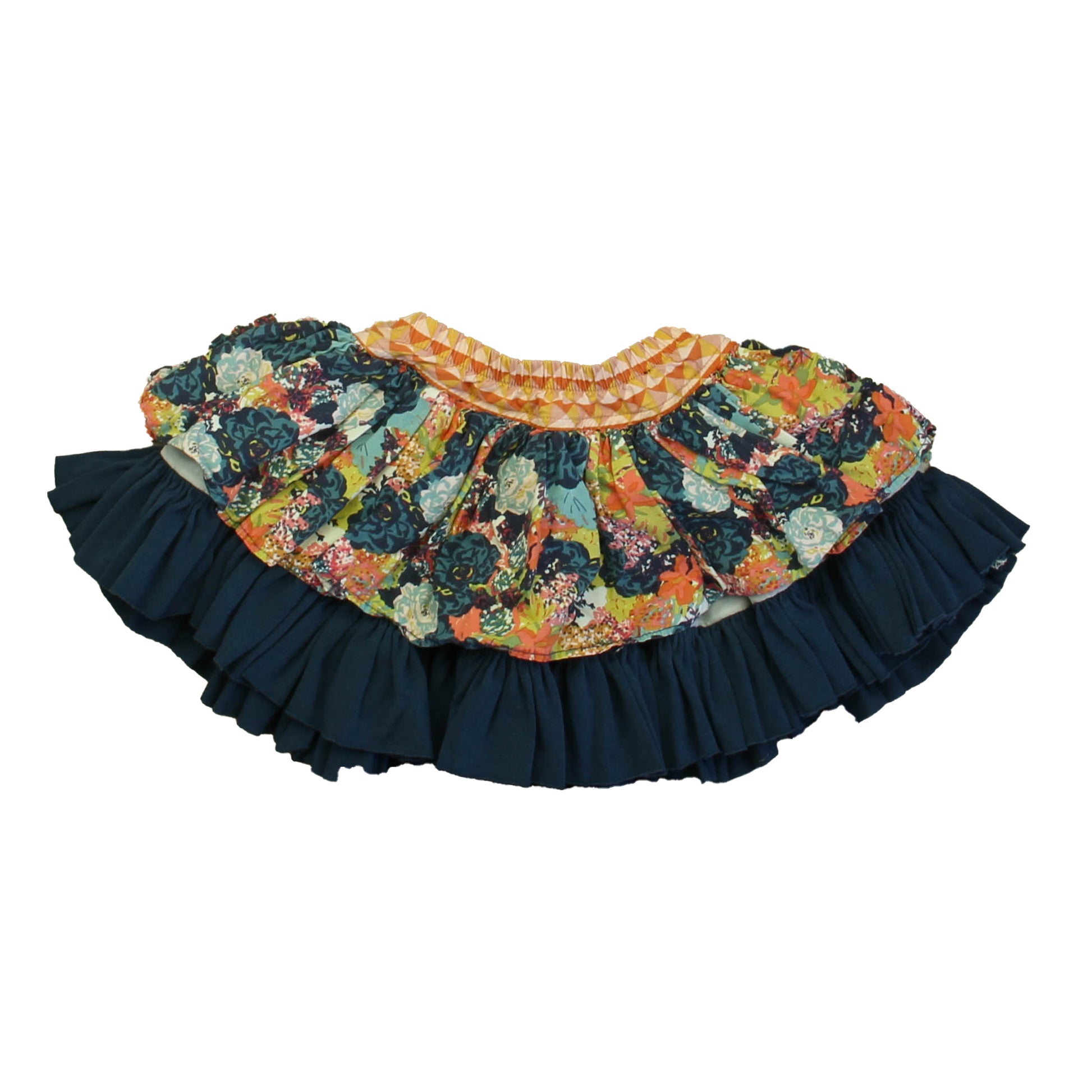 Persnickety Girls Coral | Teal Floral Skirt Size: 3T Coral | Teal Floral