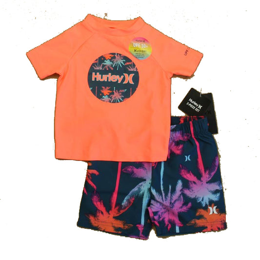 Hurley Boys Coral | Teal 2-piece Swimsuit Size: 12 Months