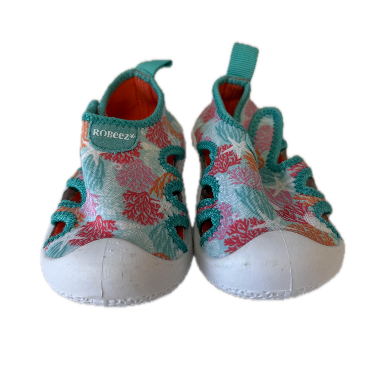 Robeez Boys Coral | Turquoise Water Shoes Size: 5 Toddleer Coral | Turquoise