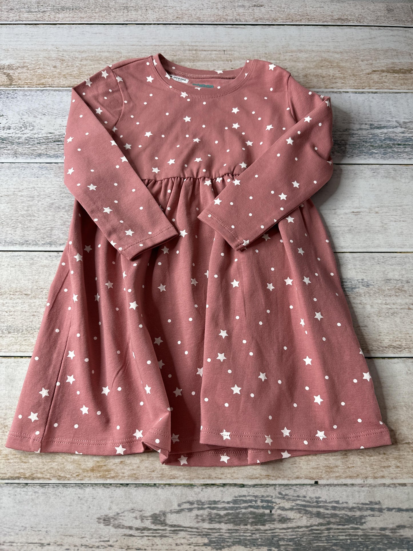 Mighty Goods Girls Coral | White | Stars Dress Size: 24 months Coral | White | Stars