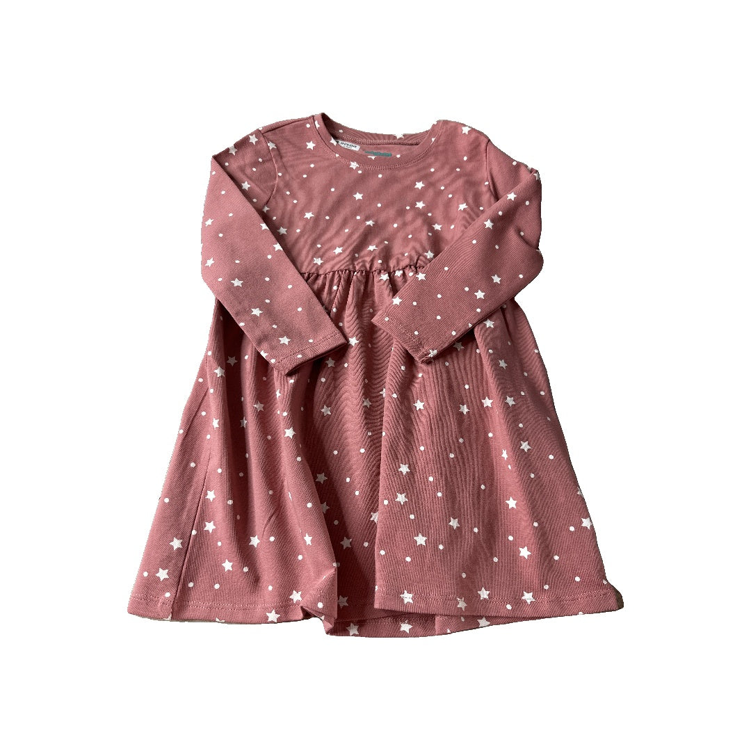 Mighty Goods Girls Coral | White | Stars Dress Size: 24 months Coral | White | Stars