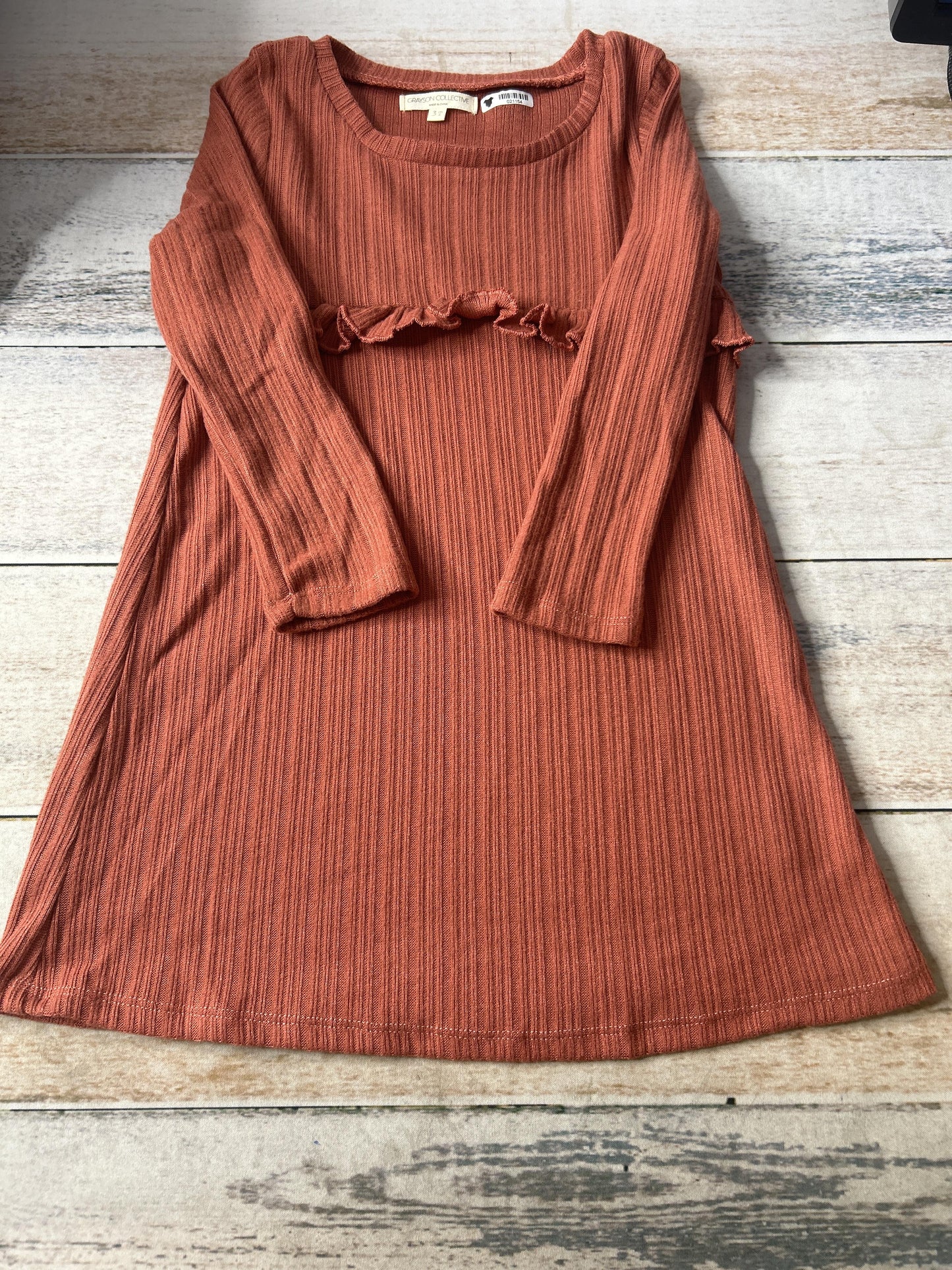 Grayson Collective Girls Coral Dress Size: 3T Coral