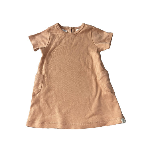 Little Lentil Girls Coral Dress Size: 9-12 Months Coral