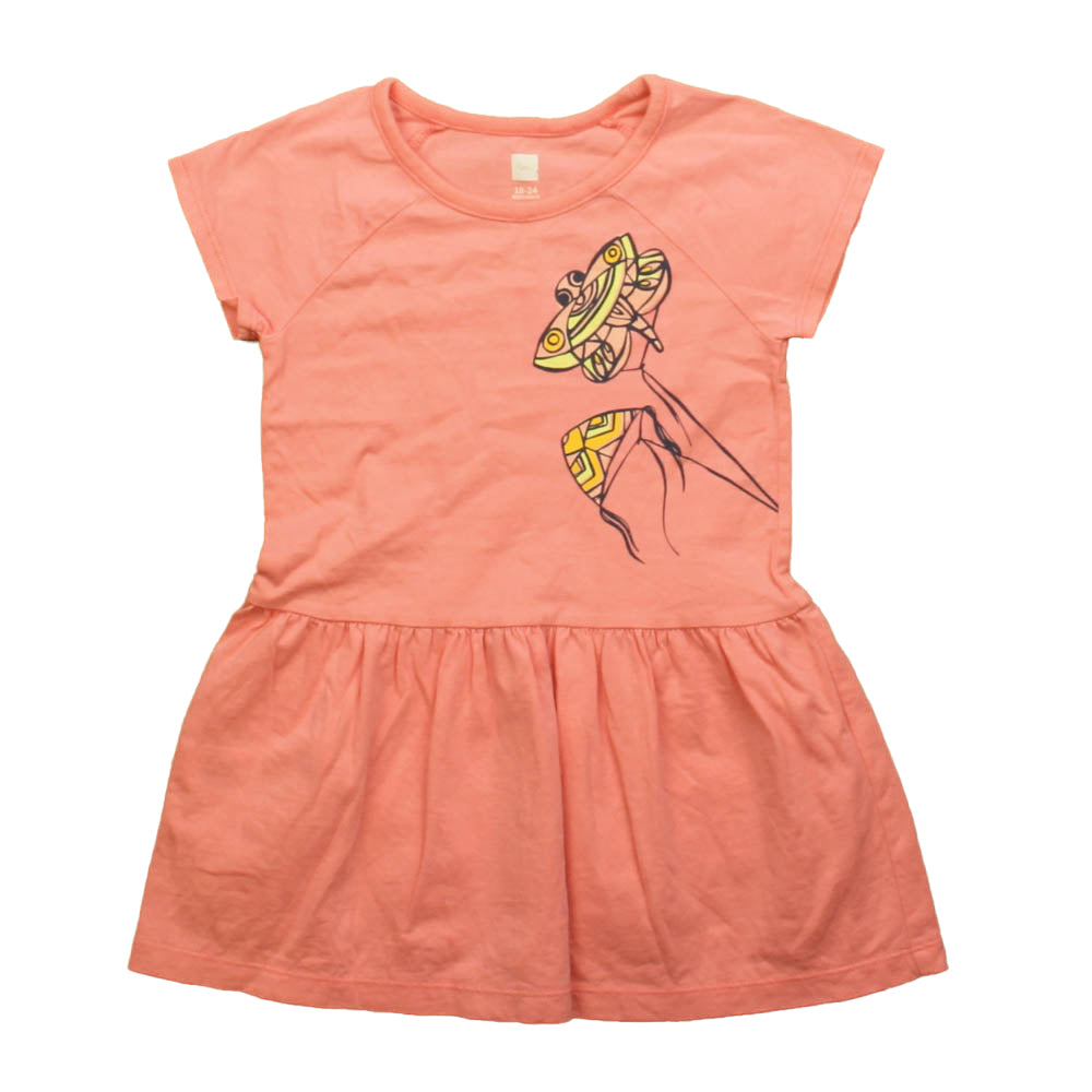 Tea Girls Coral Dress Size: 18-24 Months Coral