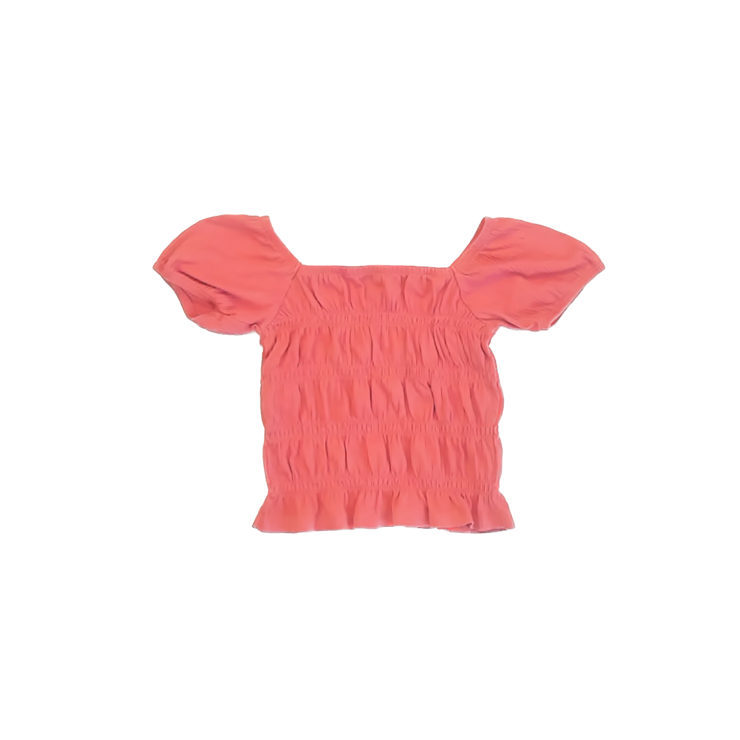 Old Navy Girls Coral Short Sleeve Shirt Size: 6-7 Years Coral